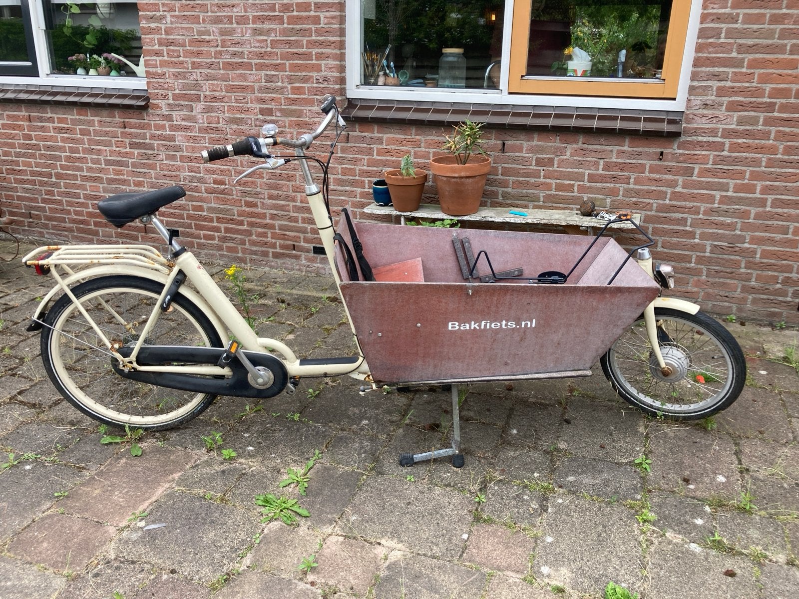 Bakfiets .nl Bakfiets met elektrische ondersteuning, Fietsen en Brommers, Fietsen | Bakfietsen, Gebruikt, Elektrisch, 2 kinderen