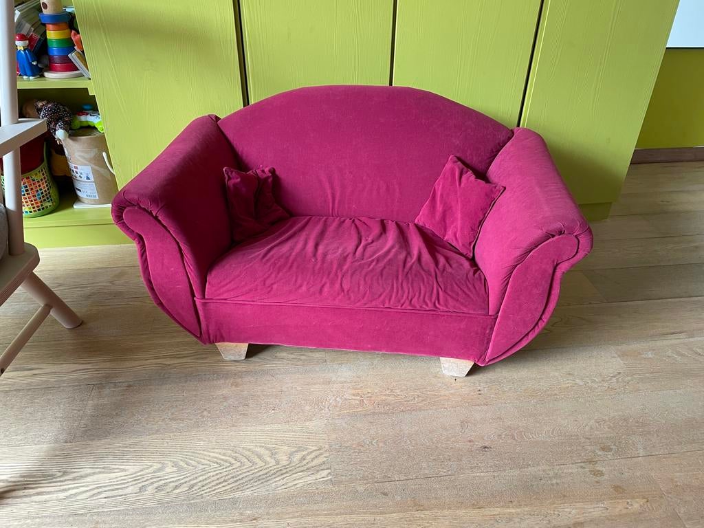 Mini bankje - Kinderfauteuil - Bordeaux rood, Huis en Inrichting, Banken | Sofa's en Chaises Longues, Ophalen, Gebruikt, Eenpersoons