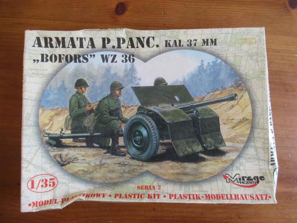 37mm Bofors wz. 36 AT-gun (Mirage 1/35), Overige merken, 1:32 tot 1:50, Overige typen, Ophalen of Verzenden
