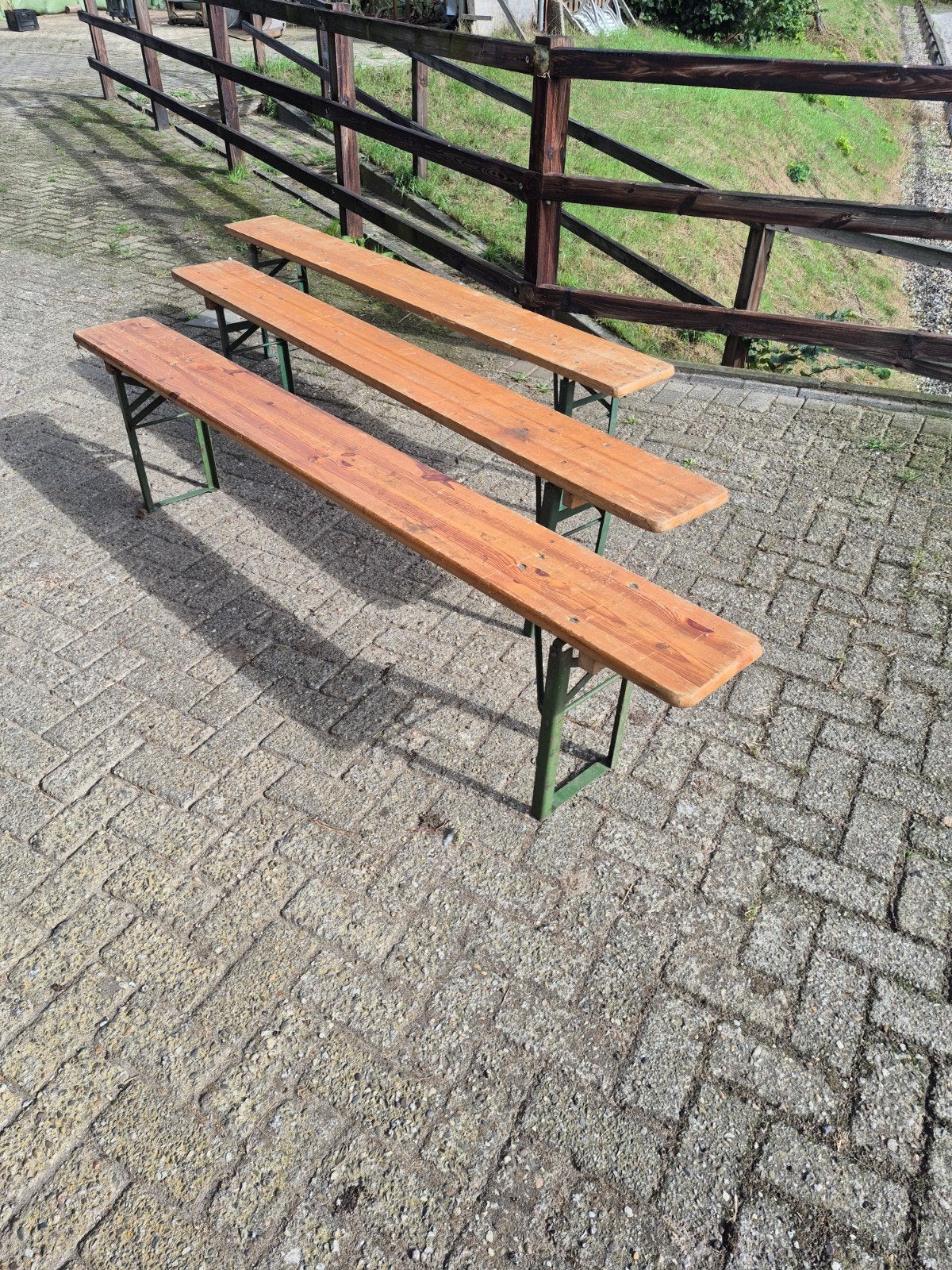 Set van 3 Bierbanken - Ideaal voor Feesten en Evenementen, Ophalen, Gebruikt, Hout