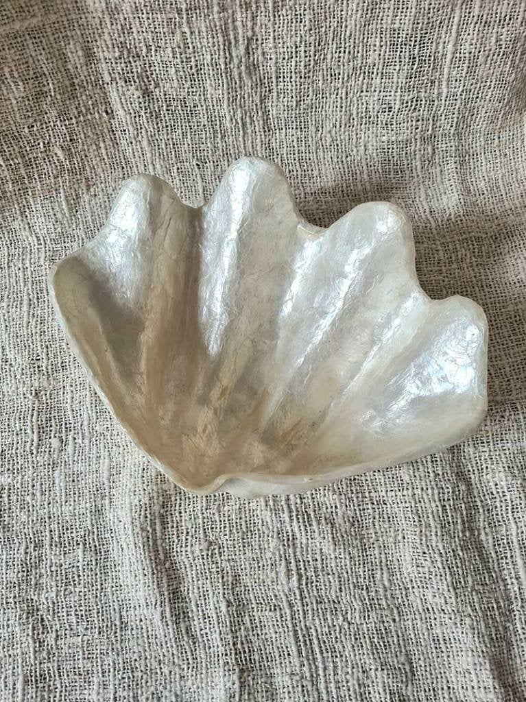 Capiz schelpen schaal uit Bali, Overige materialen, Schaal, Ophalen of Verzenden, Handgemaakt
