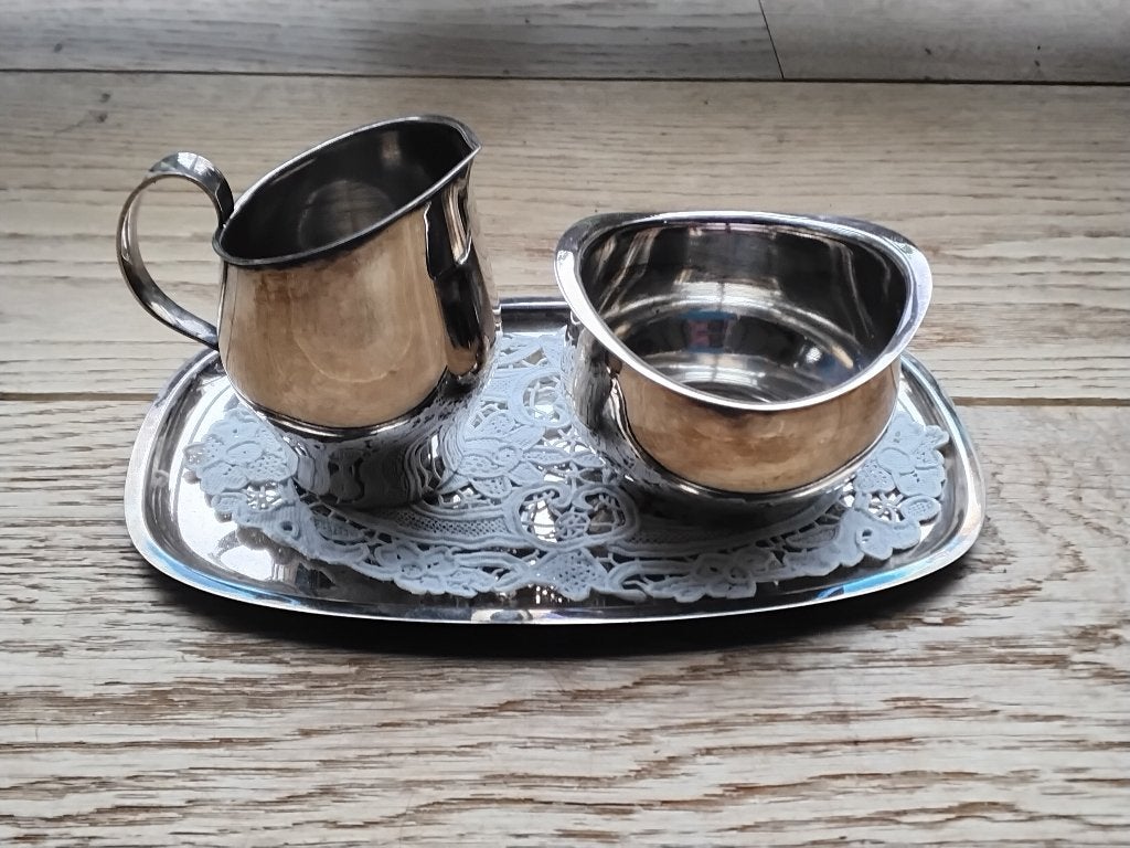 Schitterend 3-delig zilveren roomstel (925 sterling zilver), Antiek en Kunst, Ophalen, Zilver