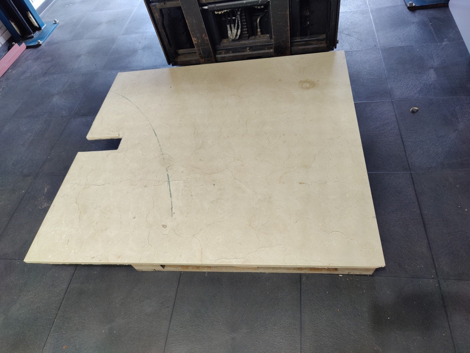 Travertin marmeren achterpaneel voor houtkachel 141x129 cm, Ophalen