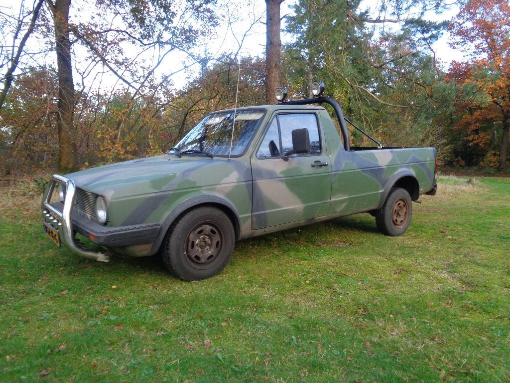 Volkswagen Golf MK1 1.6 D Caddy pick up, Stof, Zwart, 4 cilinders, Geïmporteerd