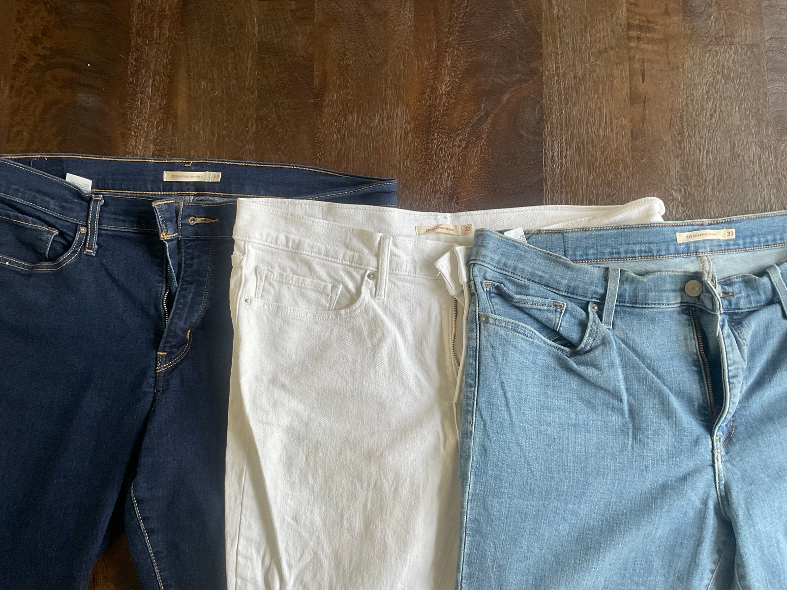 Levi's 311 Shaping Skinny Jeans - Wit, Donkerblauw, Denim, Ophalen of Verzenden, Gedragen, Wit, W33 - W36 (confectie 42/44)