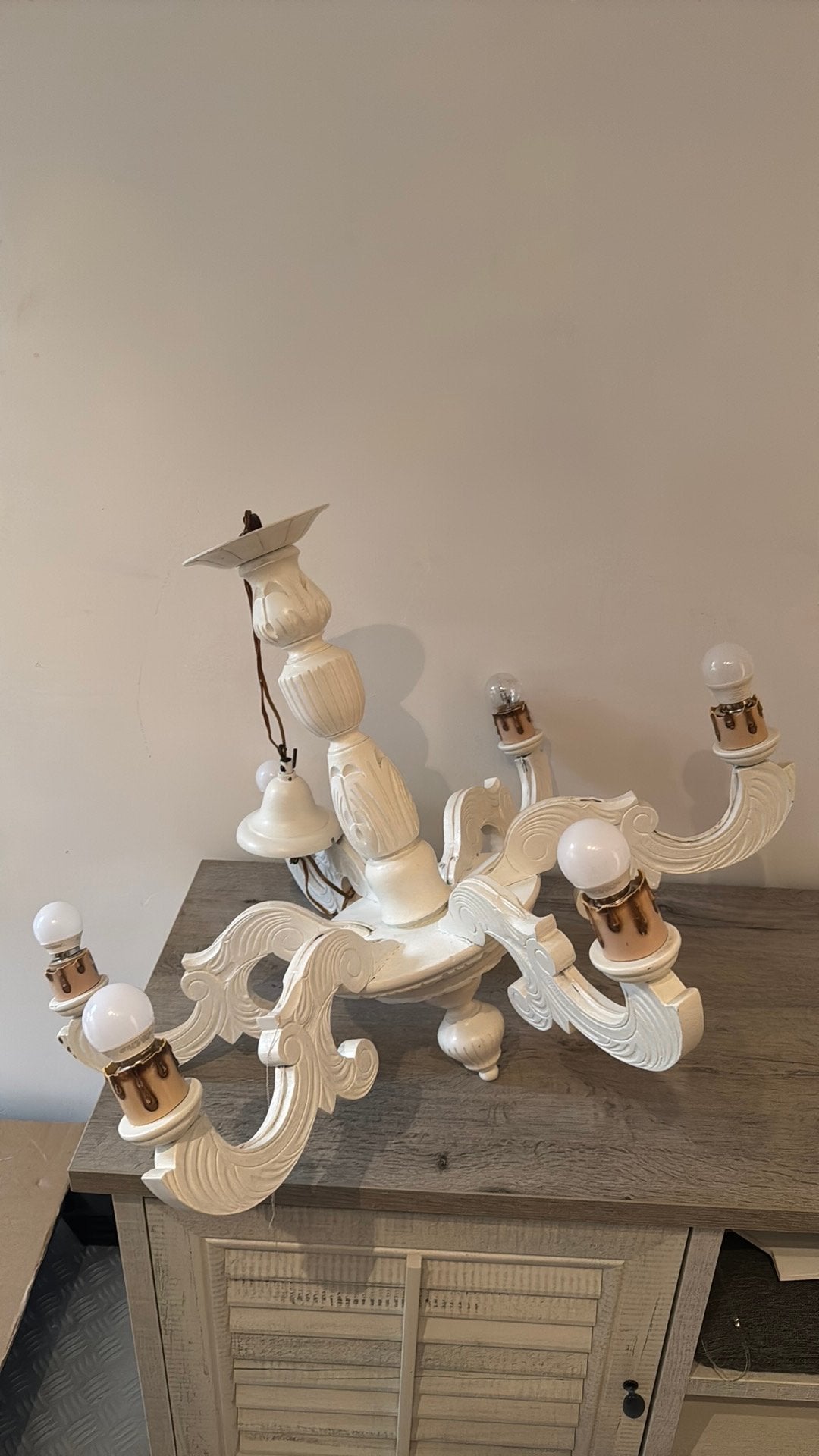Brocante hanglamp, Ophalen, Gebruikt, Barok, E27 (groot)