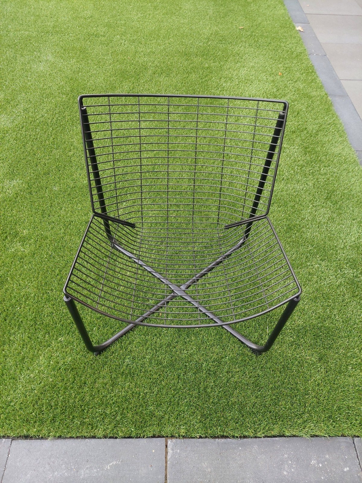 te koop: leuke zwarte stalen stoel, Tuin en Terras, Ophalen