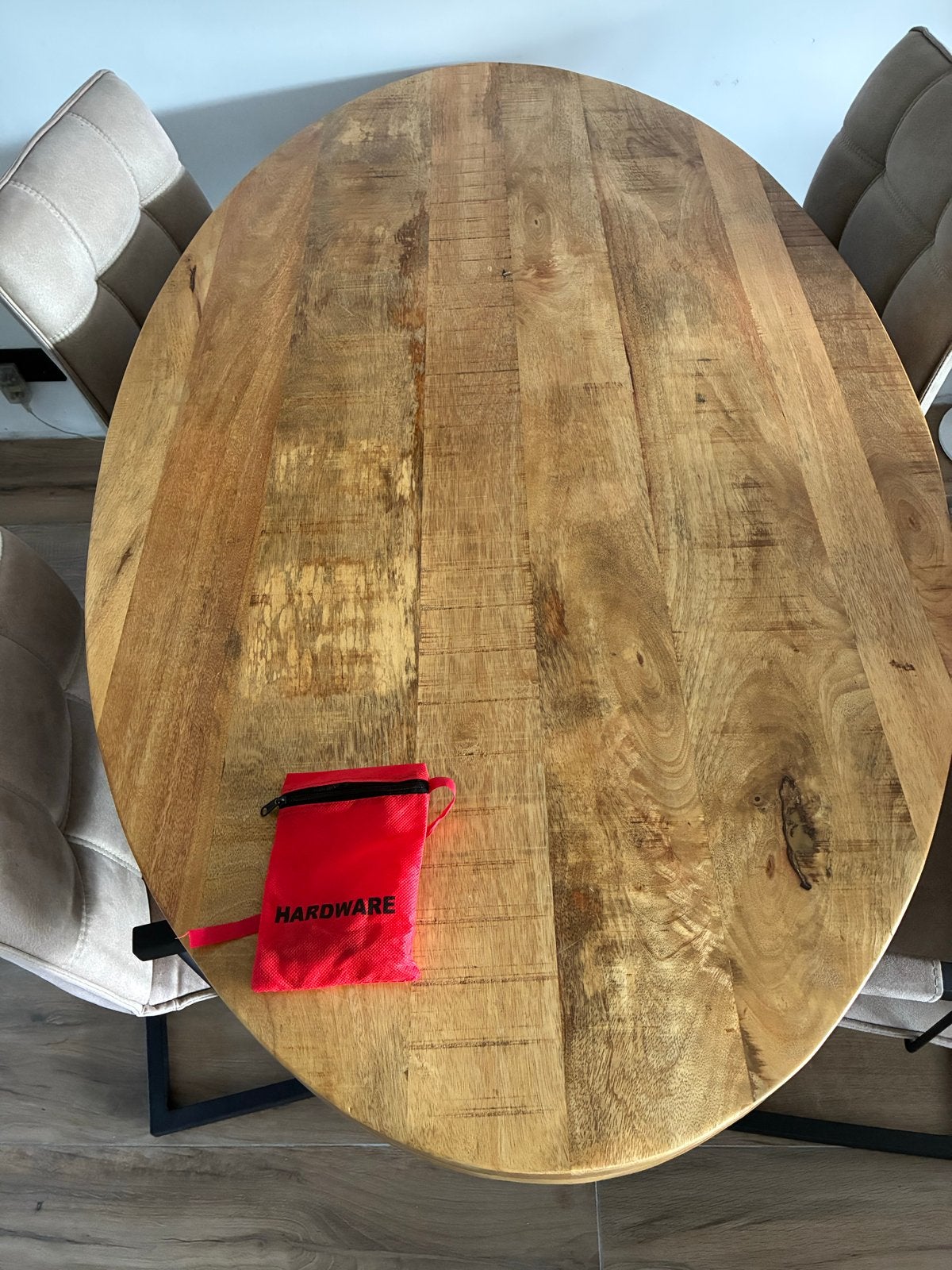Ovale eettafel mangohout 160x90 cm - Zo goed als nieuw, Huis en Inrichting, Tafels | Eettafels, Ophalen, 50 tot 100 cm, Zo goed als nieuw