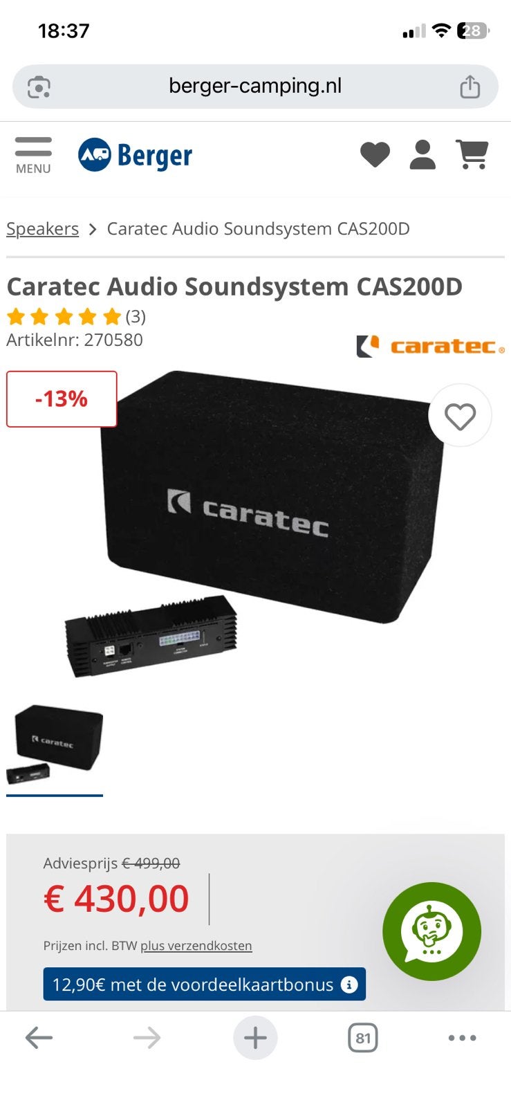Caratec Audio Soundsystem CAS200D, Ophalen of Verzenden, Subwoofer, Overige merken