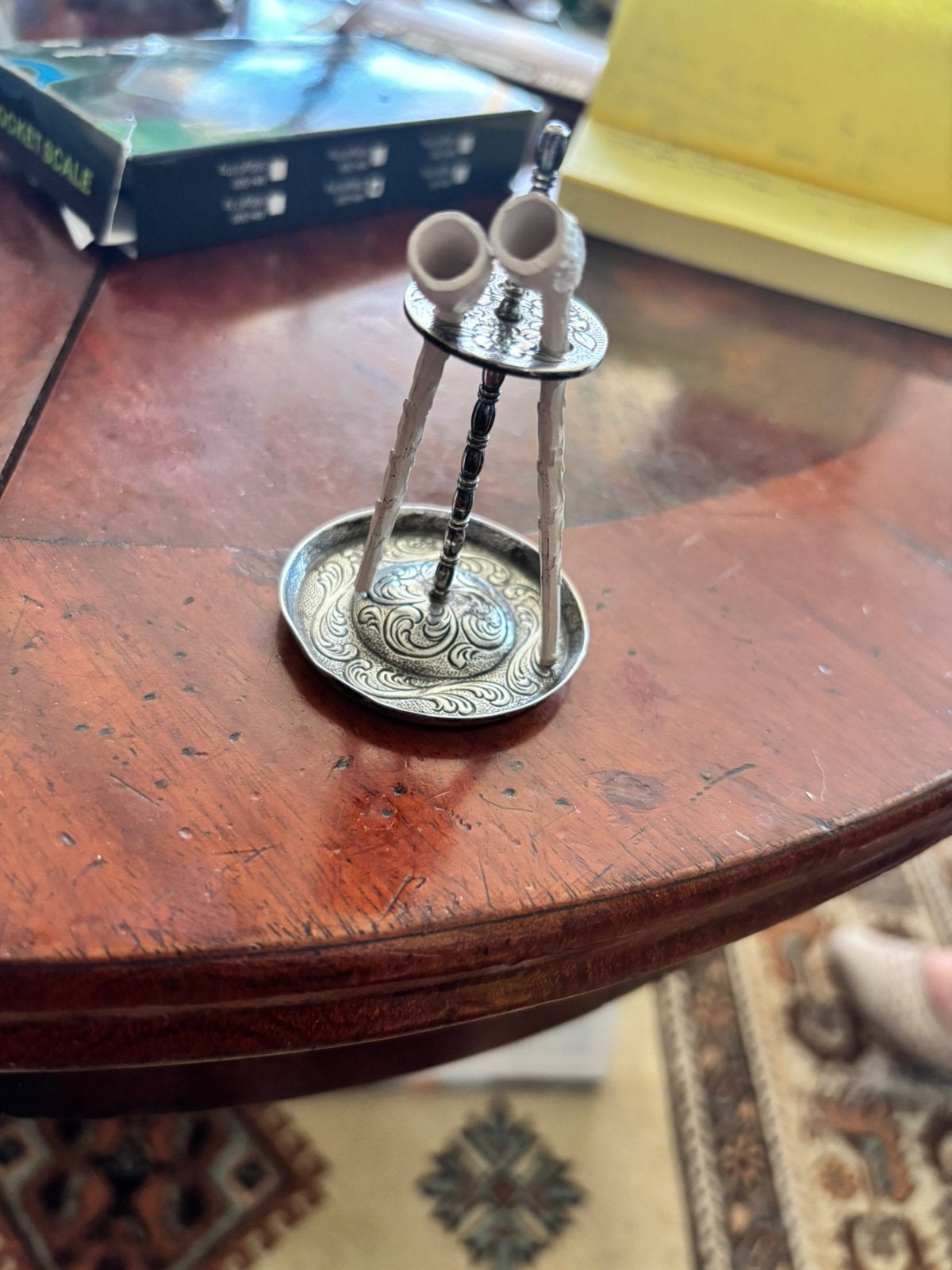 Mini pijpenstandaardtje zilver, Ophalen of Verzenden, Zilver
