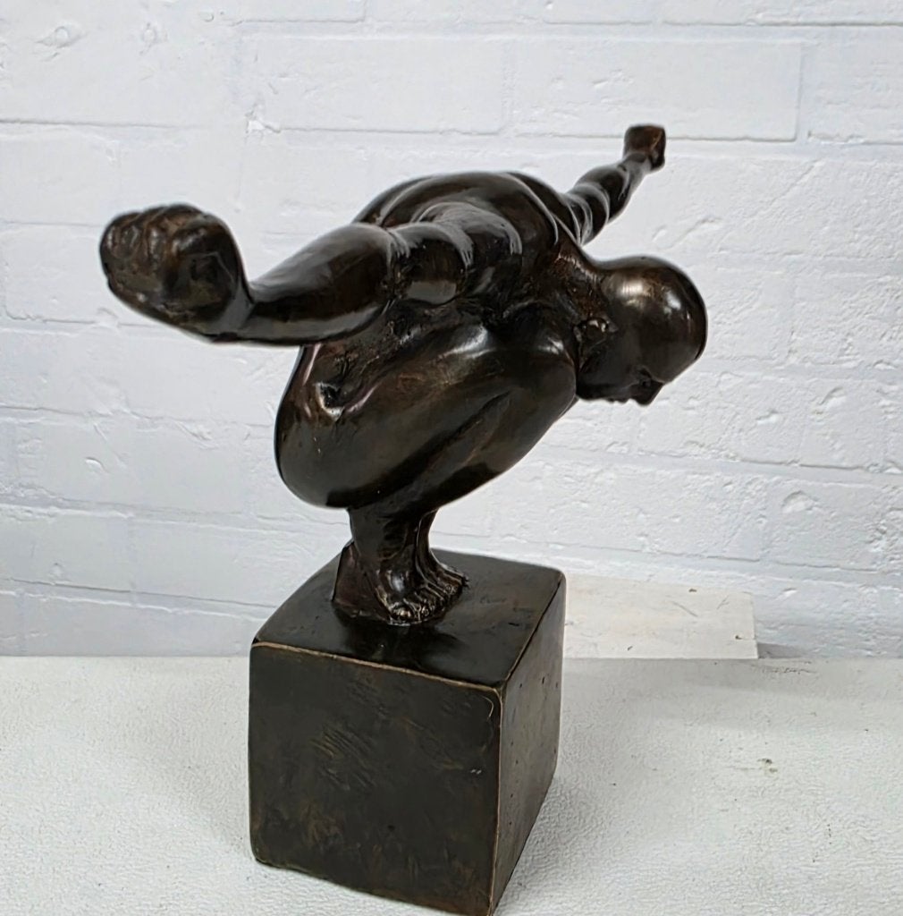 MAN / armen gespreid / bronzen beeld, Ophalen of Verzenden, Brons, Beeld