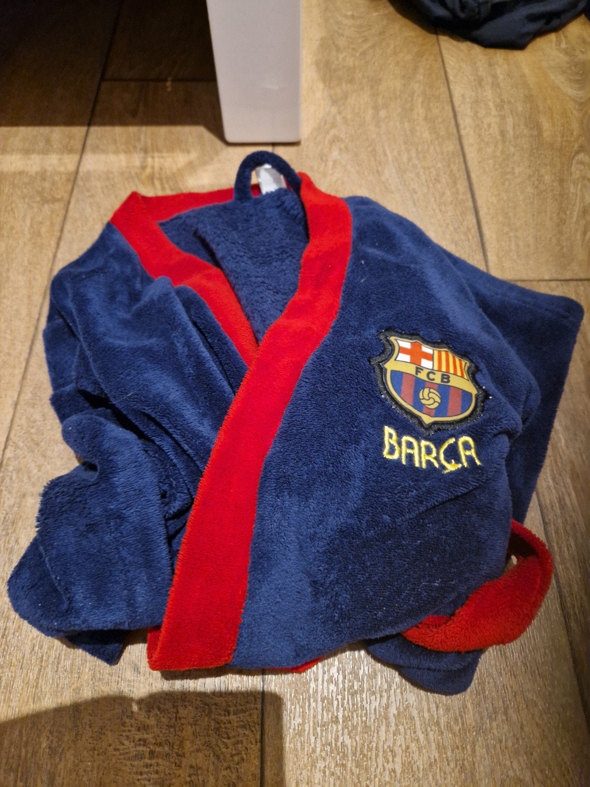 FC Barcelona ochtendjas maat 128, Ophalen of Verzenden, Gebruikt, FC Barcelona, Jongen of Meisje
