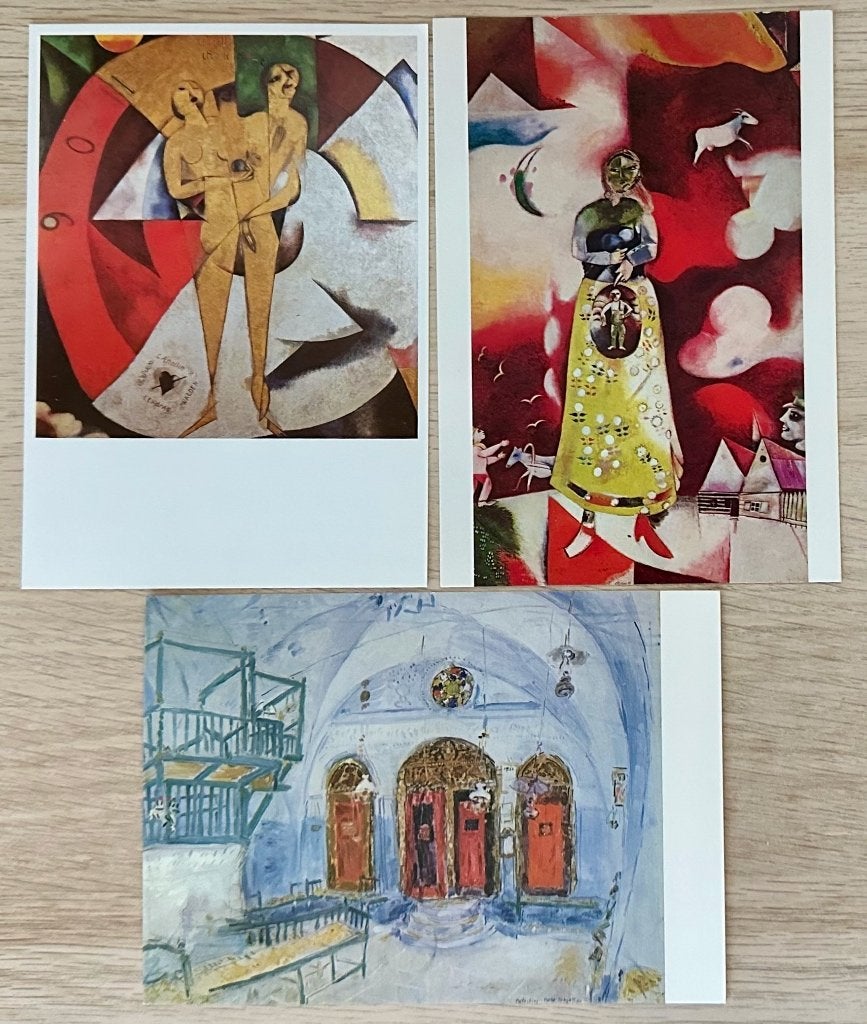093 PARTIJTJE van 3 kaarten van MARC CHAGALL (3), Verzenden, 1980 tot heden, Ongelopen, Overige thema's
