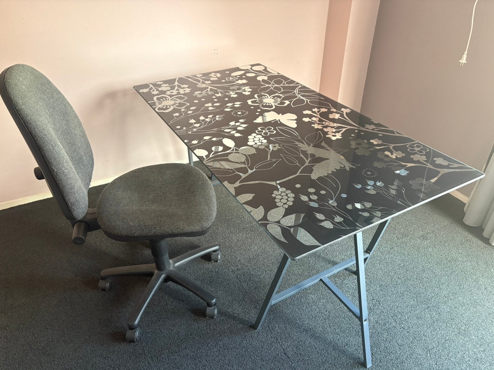Tafel-/bureaublad, Ophalen, Zwart, Gebruikt, Vintage