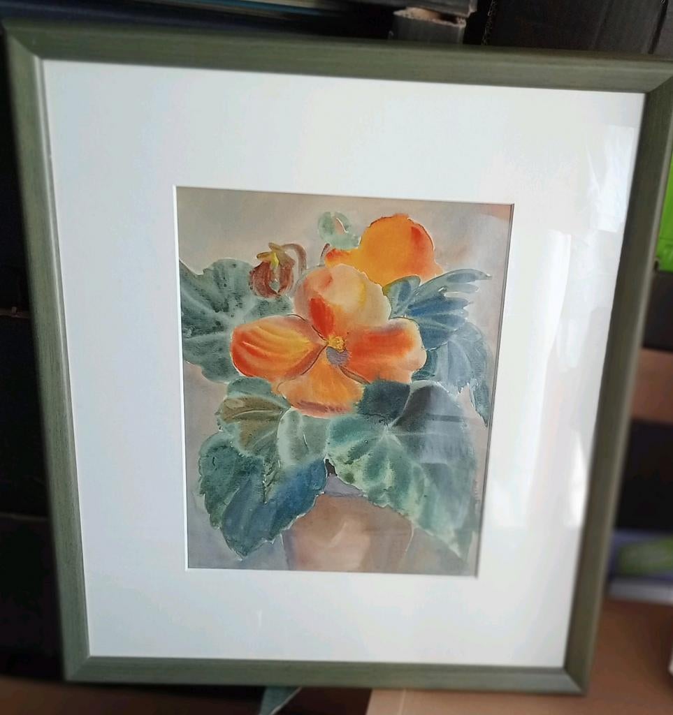 Aquarel stijl Bergense School Stilleven met Bloemen, Antiek en Kunst, Ophalen of Verzenden