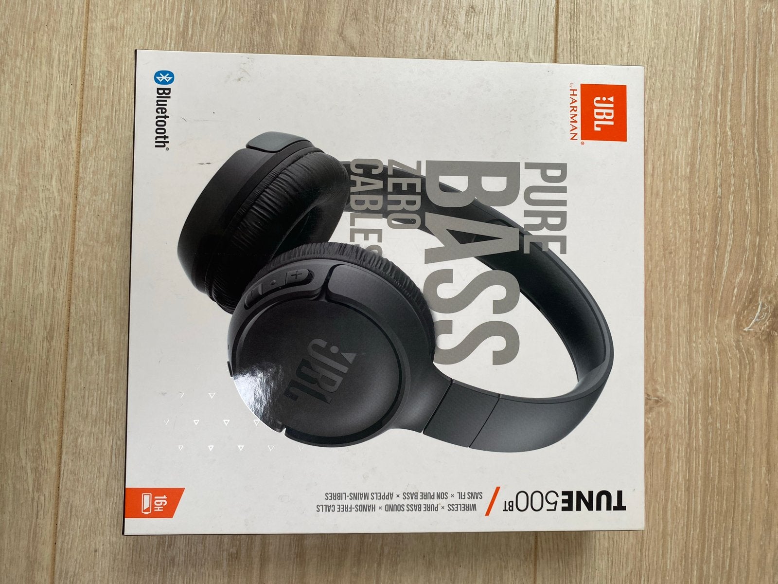 Nieuwe JBL Tune 500BT Draadloze On-ear Koptelefoon Zwart, JBL, Bluetooth, Nieuw, On-ear