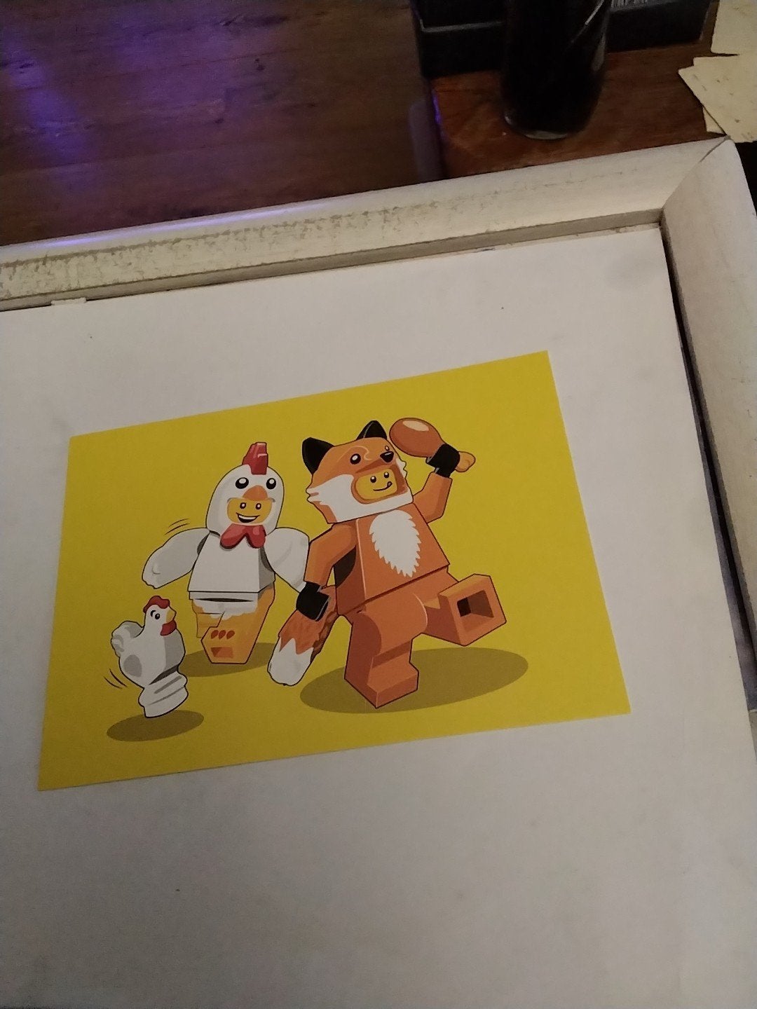 Lego Postkaart Kip en Vos - Kinderpostzegels, Ophalen of Verzenden, 1980 tot heden, Ongelopen, Overige thema's