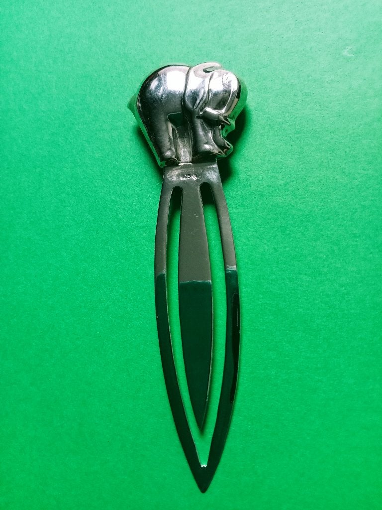 Mooie Zilveren Boekenlegger / Bladwijzer - Olifant, Verzenden, Zilver