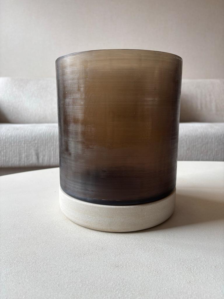 Bombyxx realgar windlicht dark smoke, Ophalen, Zo goed als nieuw, Modern, Glas