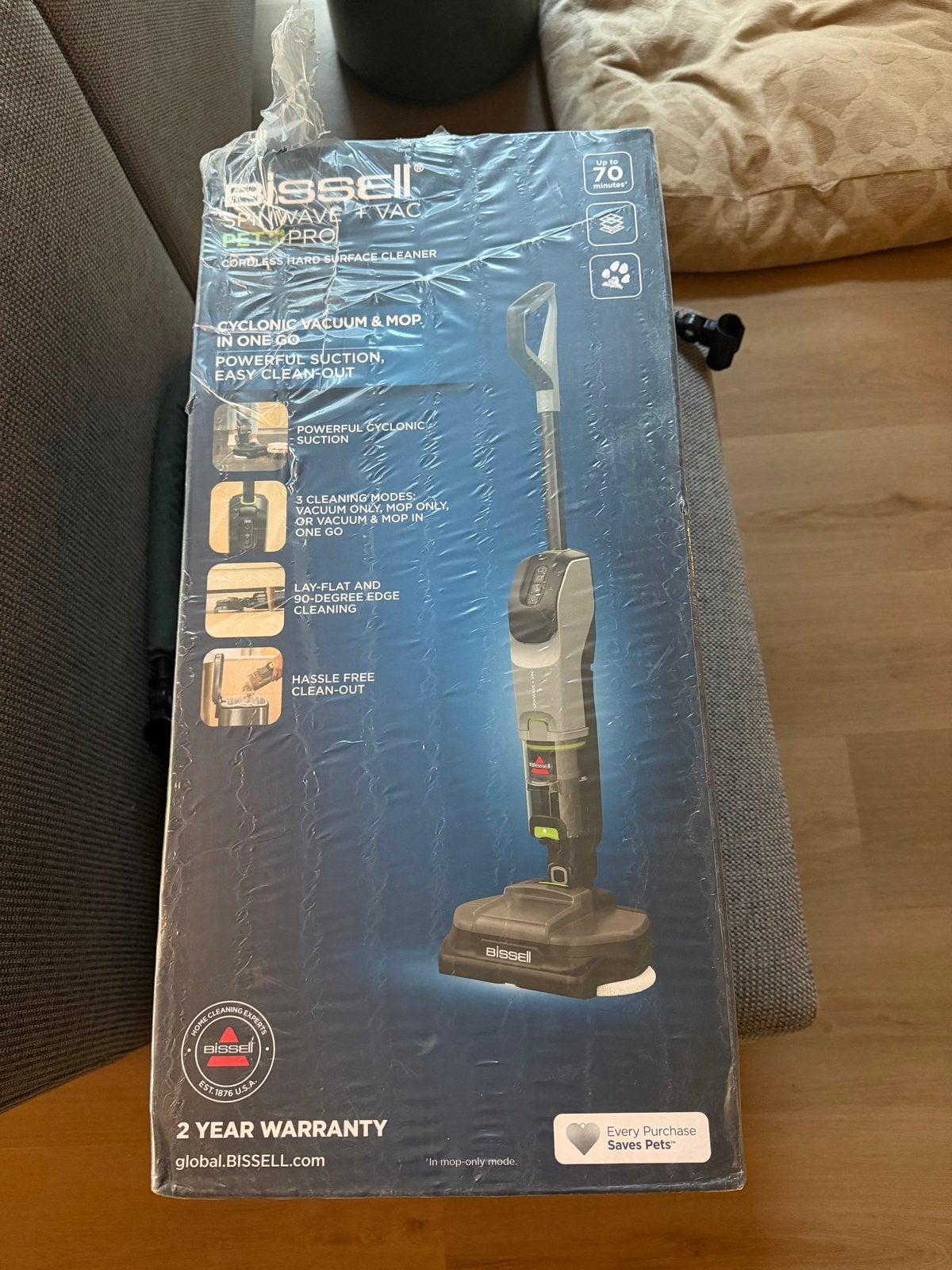 Bissell SpinWave + Vac Pet Pro - Draadloze Vloerreiniger, Witgoed en Apparatuur, Ophalen of Verzenden, Vloerreiniger, Reservoir