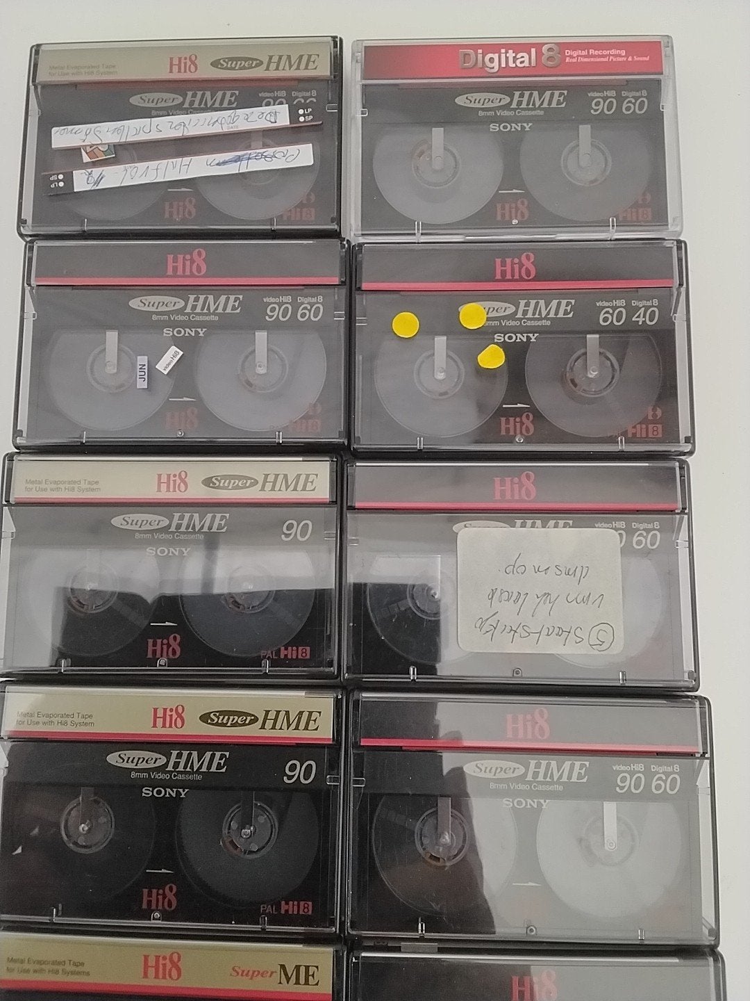 Partij van 12 Sony Hi8 / Digital8 videobanden (gebruikt), Audio, Tv en Foto, Ophalen of Verzenden, Gebruikt, Videoband