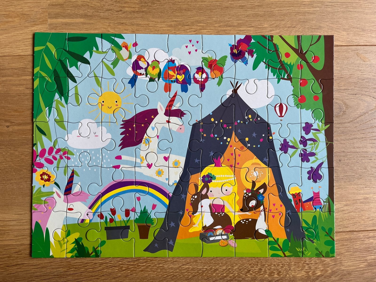 Puzzel 45 stukjes eenhoorn prinses dieren 4+ jaar, Ophalen of Verzenden, 10 tot 50 stukjes, Zo goed als nieuw, 4 tot 6 jaar