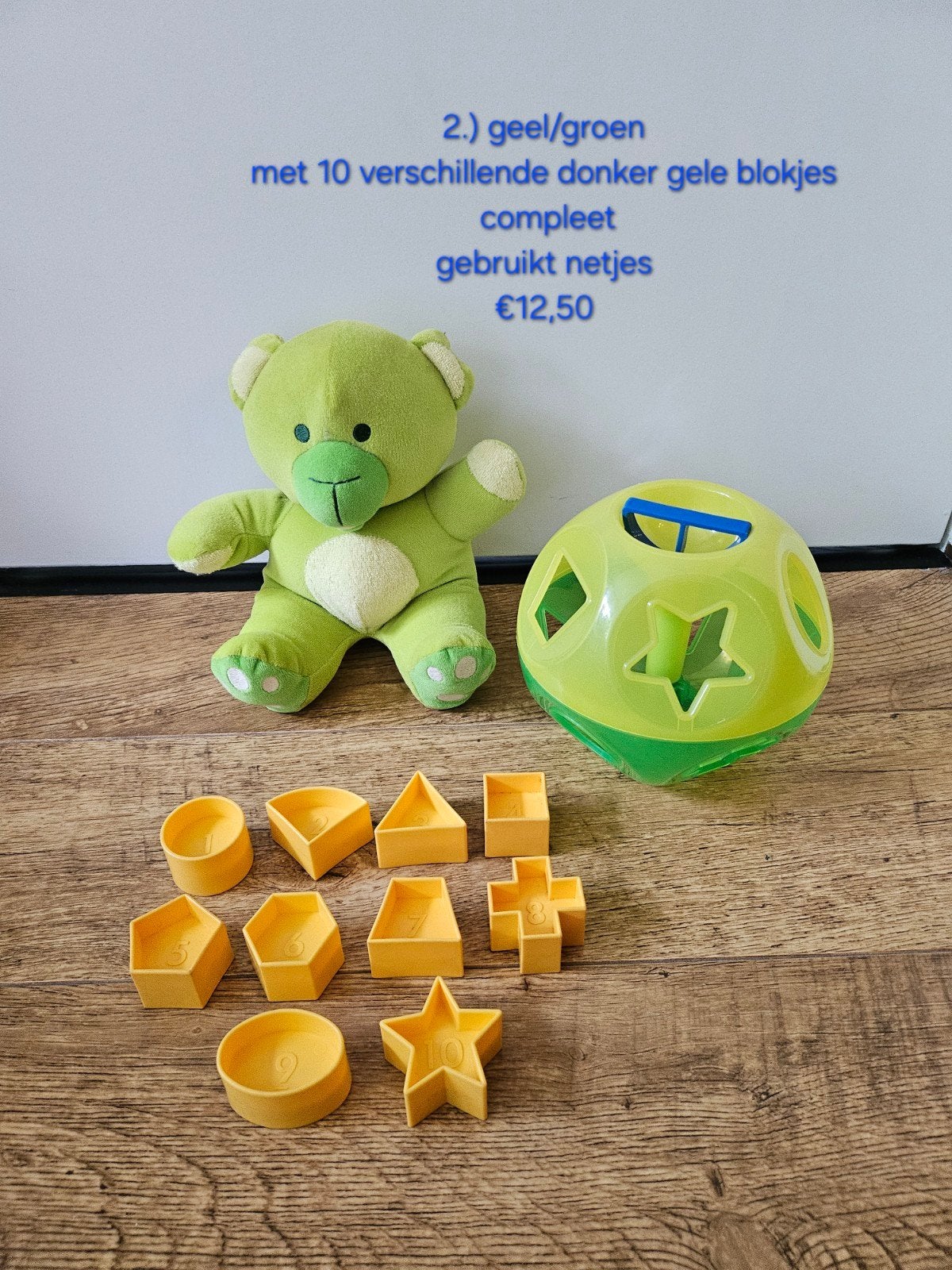 2.) Tupperware tuppertoys Hollebol vormenstoof geel/groen, Ophalen of Verzenden, Gebruikt, Geel, Overige typen
