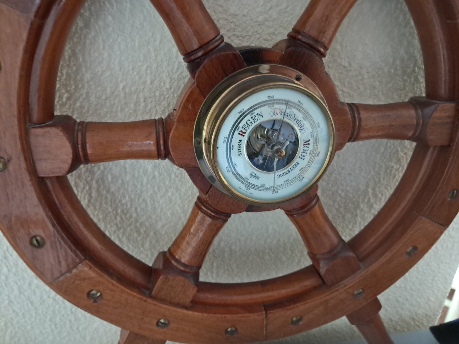 stuurwiel met barometer, Verzamelen, Ophalen, Nieuw, Motorboot of Zeilboot, Gebruiksvoorwerp