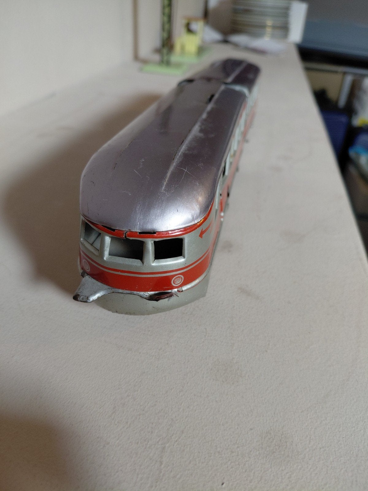 Antiek model speelgoed treinen, station, seinpaal en rails, Antiek en Kunst, Antiek | Speelgoed, Ophalen