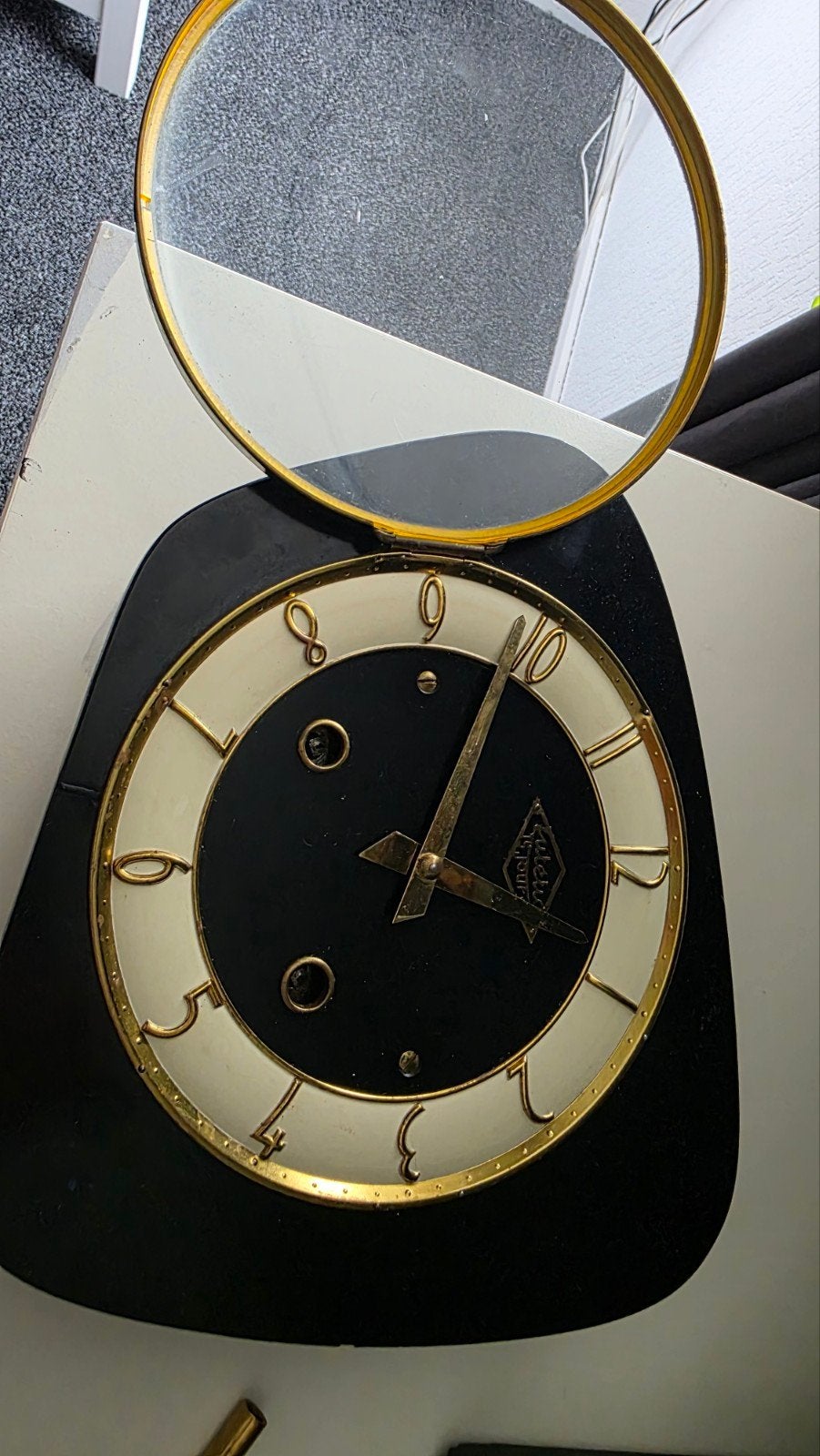 Kleine wandklok met slagwerk, Antiek en Kunst, Antiek | Klokken, Ophalen of Verzenden