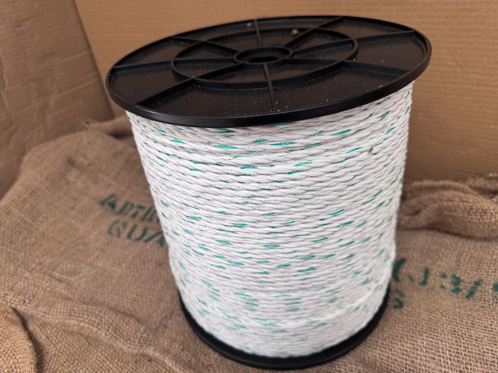 SCHRIKKOORD 5mm haspels a 500mtr  wit-groen