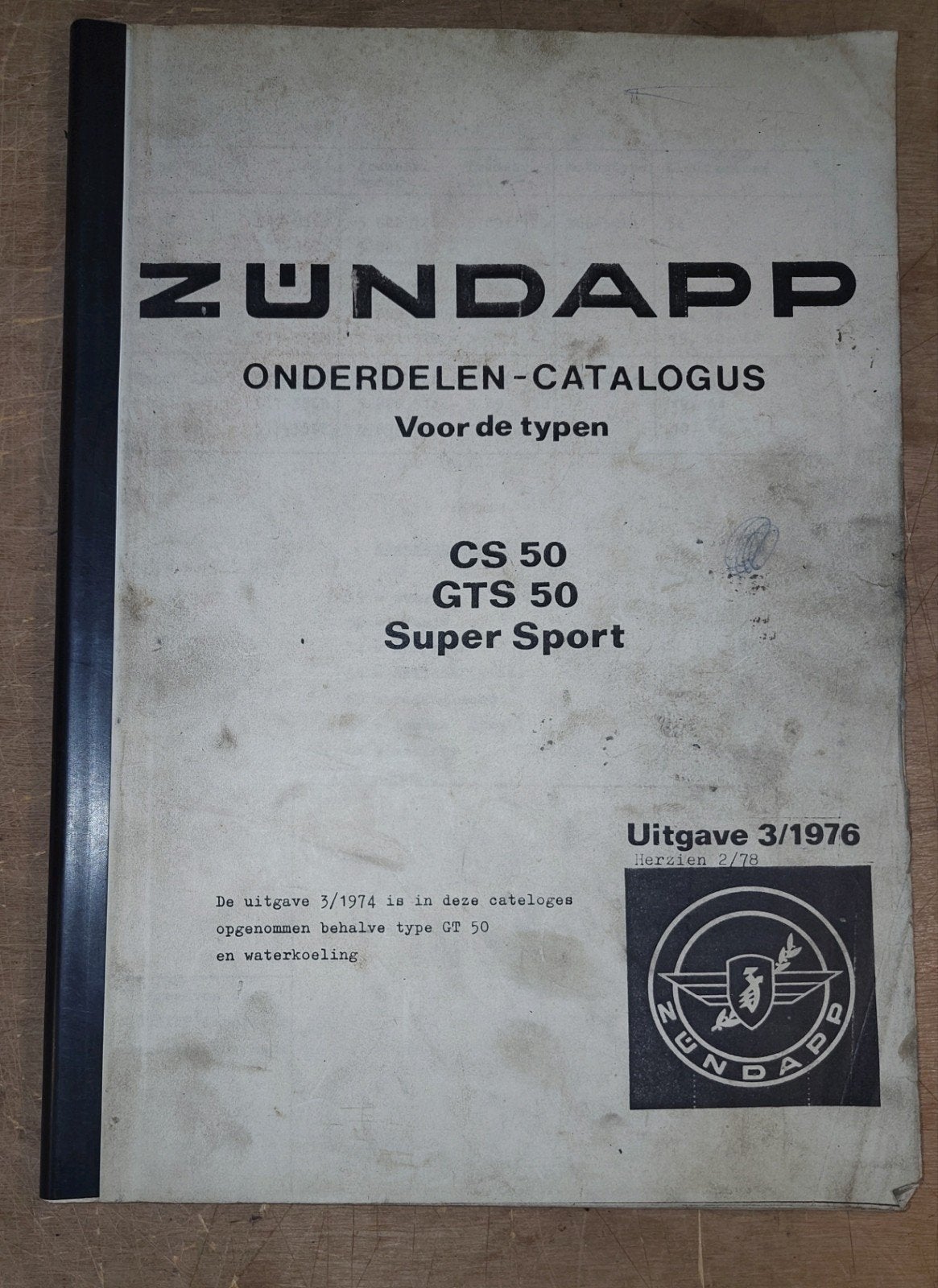 Onderdelen Catalogus Zündapp CS, GTS, Super Sport, Ophalen of Verzenden, Gebruikt