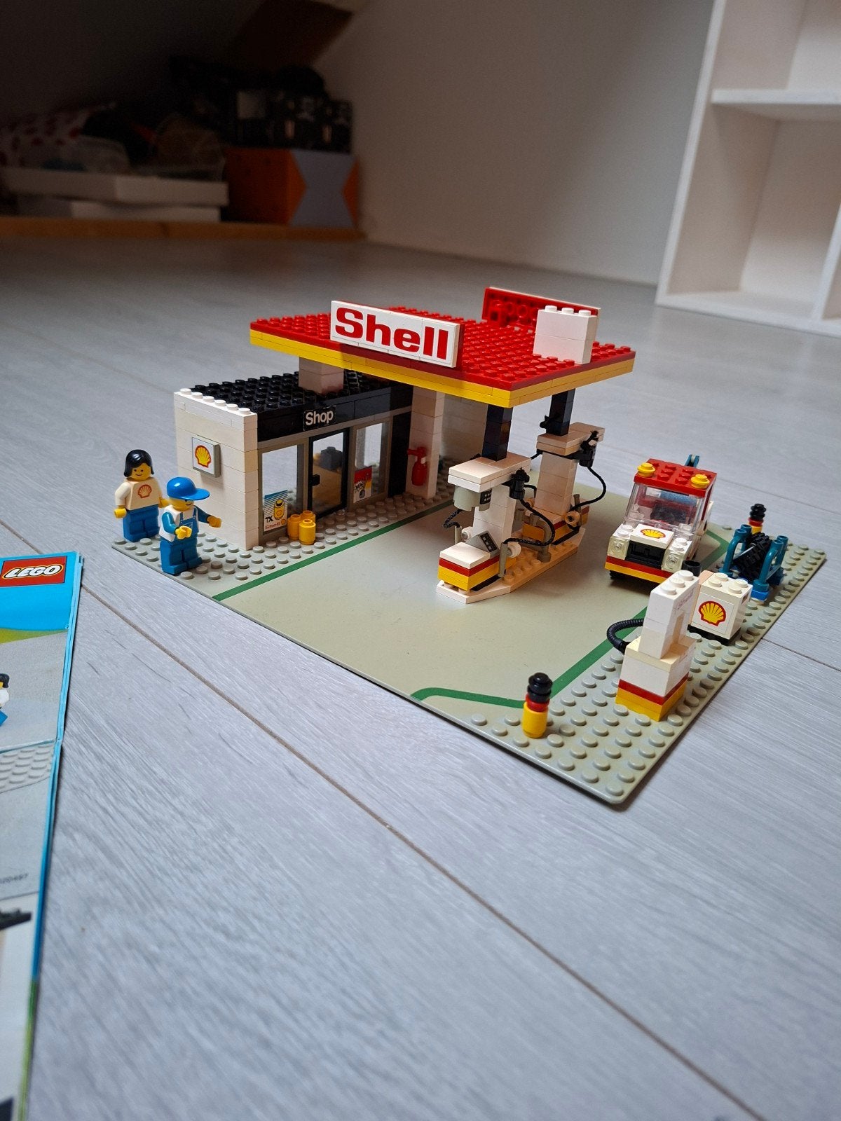 Lego 6378 Shell Tankstation met handleiding, Ophalen of Verzenden, Gebruikt