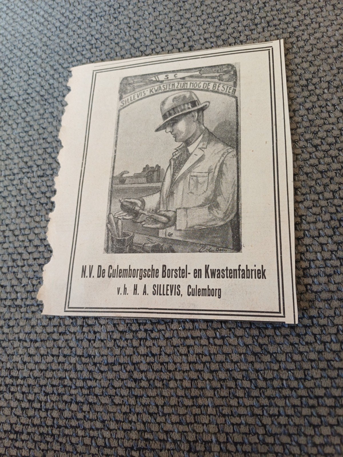 advertentie kwastenfabriek Sollevis Culemborg 1928, Ophalen of Verzenden, Zo goed als nieuw, Overige typen