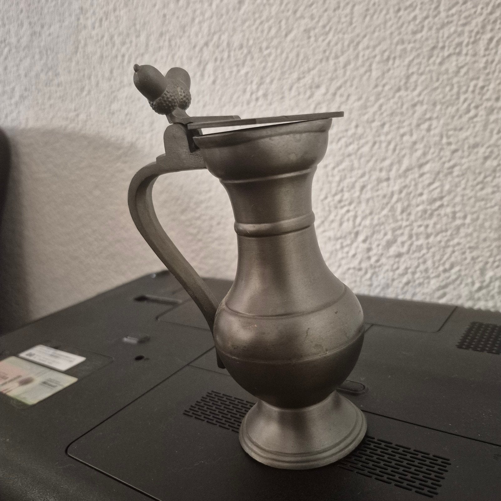 Antieke tinnen kan met deksel - 90% tin, Antiek en Kunst, Ophalen