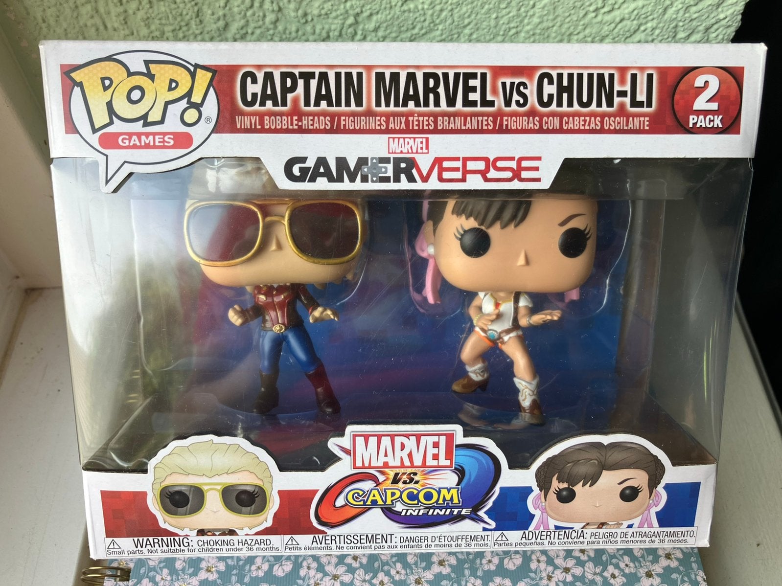 Captain marvel vs chun-li 2 pack funko pop marvel, Ophalen of Verzenden, Zo goed als nieuw