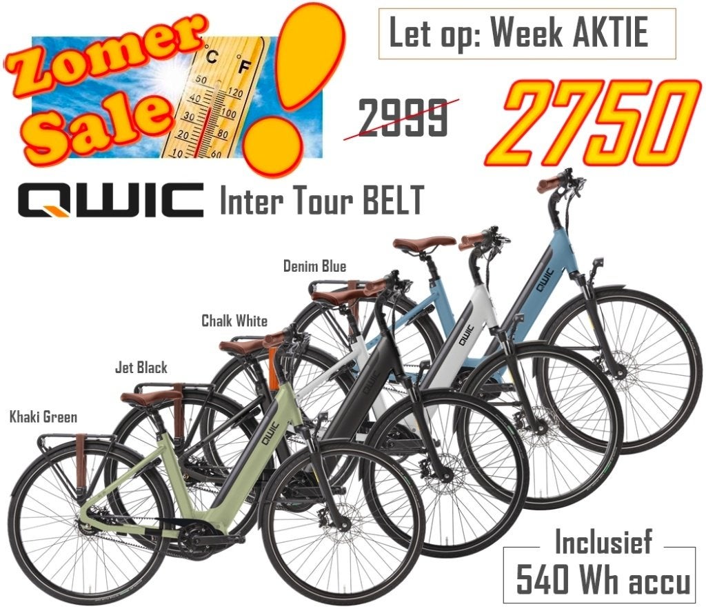 AKTIE : Qwic Inter Tour BELT (540wh accu) € 2999 nu € 2750, Ophalen, Qwic, Nieuw, 51 tot 55 cm