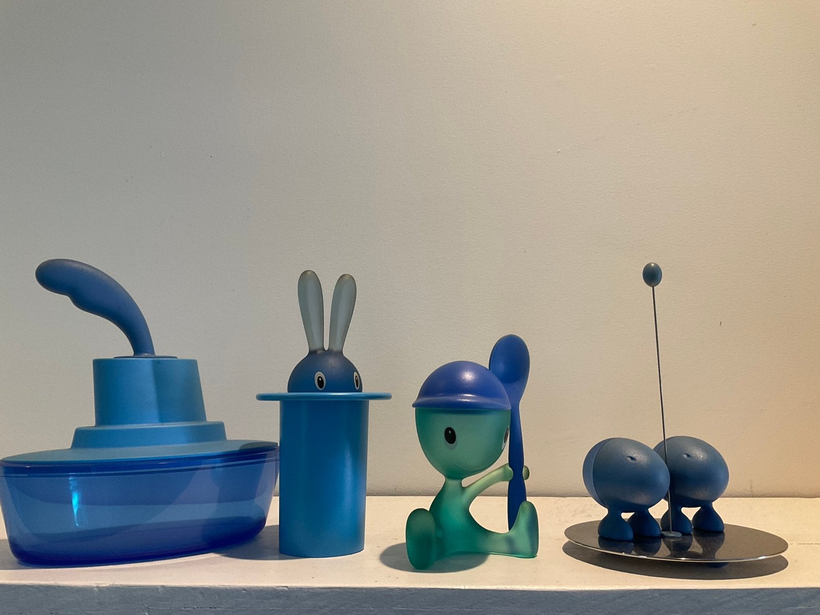 Alessi keuken-hebbedingetjes blauw/chroom, Ophalen, Gebruikt