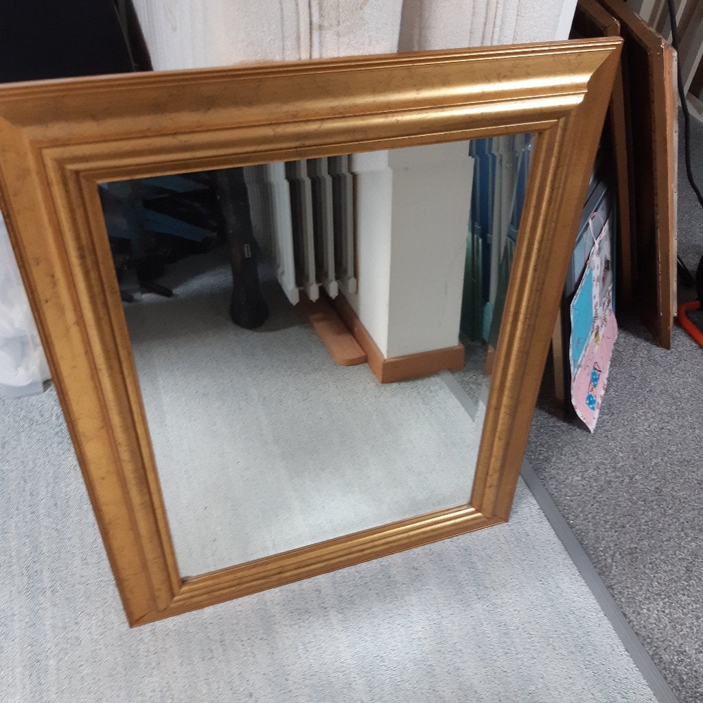 spiegel met houten omlijsting, Ophalen, Gebruikt, Minder dan 100 cm, Rechthoekig