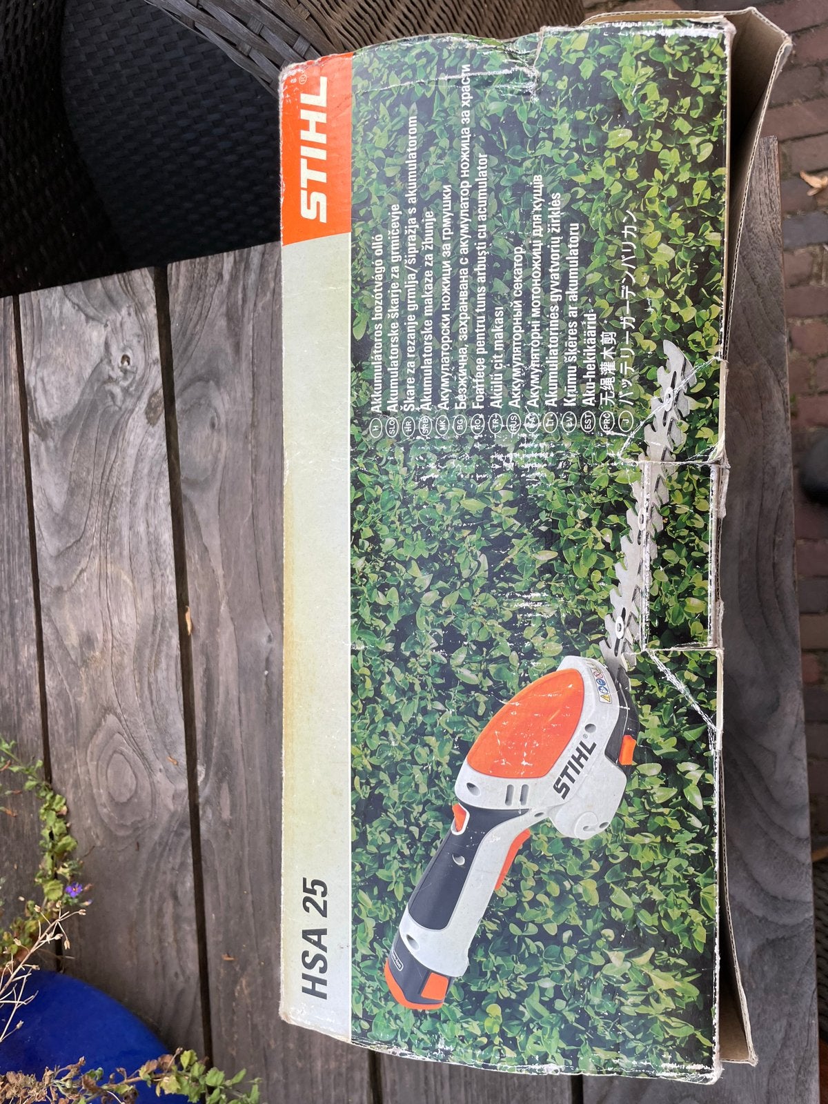 Stihl HSA 25 Accu Grasschaar/Buxusschaar Set, Ophalen, Gebruikt, Accu
