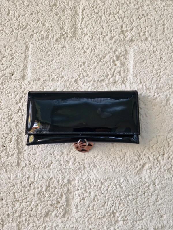 Vintage YSL Parfums Lak Clutch Zwart, Ophalen of Verzenden, Zo goed als nieuw, Zwart, Avondtasje