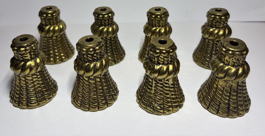 8 antieke / vintage massief messing gordijnkoord gewichten, Ophalen of Verzenden, Koper of Brons