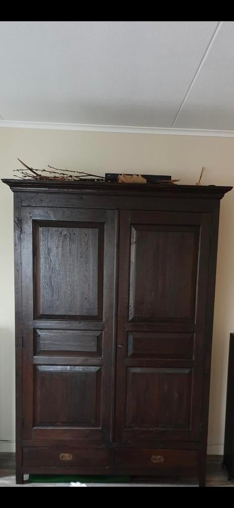 Mooie  koloniake teakhouten kast, Huis en Inrichting, Ophalen, Koliniaal, 200 cm of meer, Teakhout