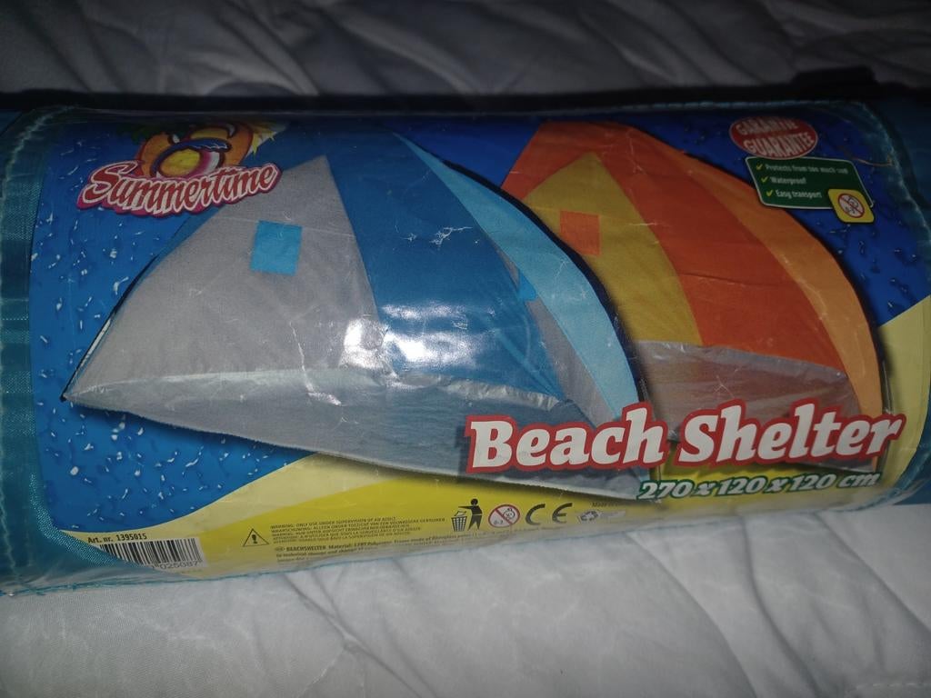 Beach shelter blauw - Ideaal voor strand en tuin, Ophalen, Tot en met 2