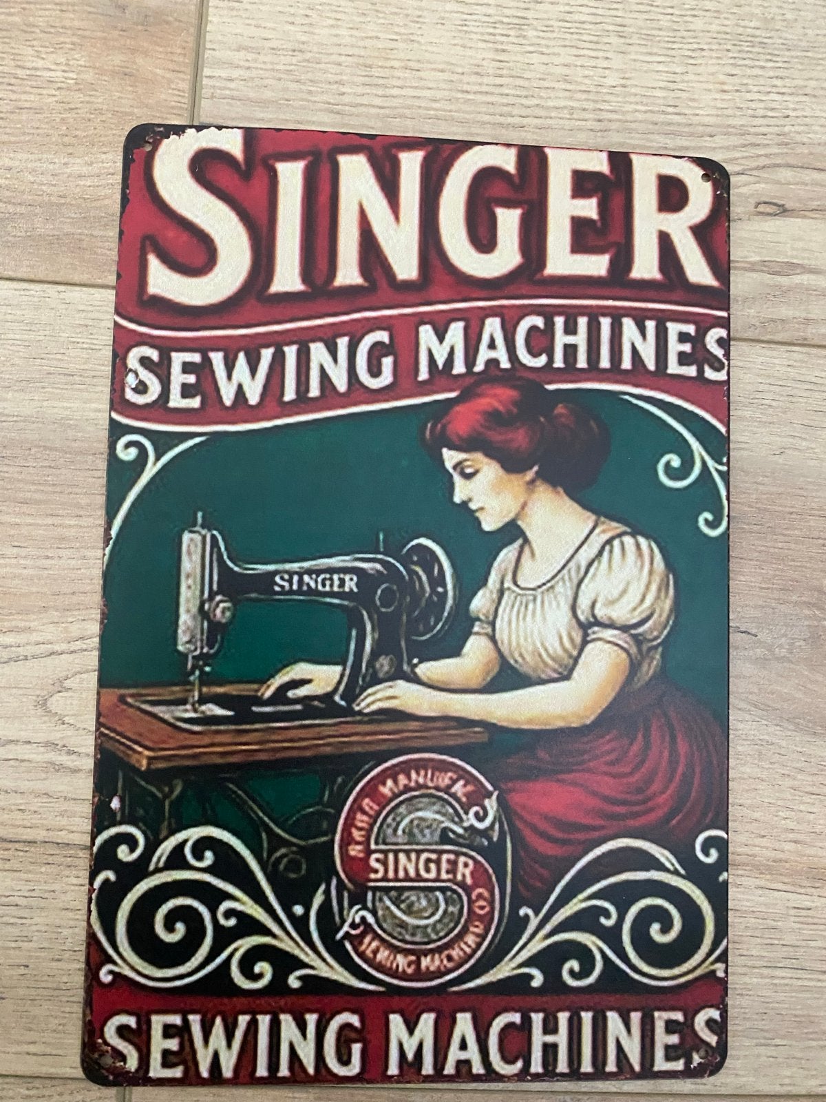 Vintage Singer Naaimachines Metalen Wandbord, Verzenden