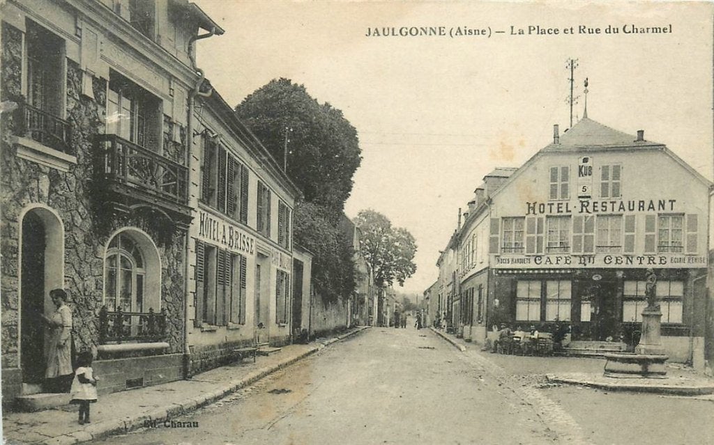 379-034-023 Jaulgonne (Aisne) La Place et Rur du Charmel, Verzenden, Voor 1920, Frankrijk