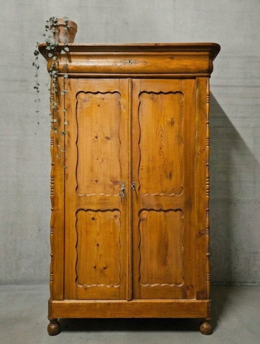 Antieke brocante grenen Biedermeier meidenkast vintage kast, Ophalen of Verzenden