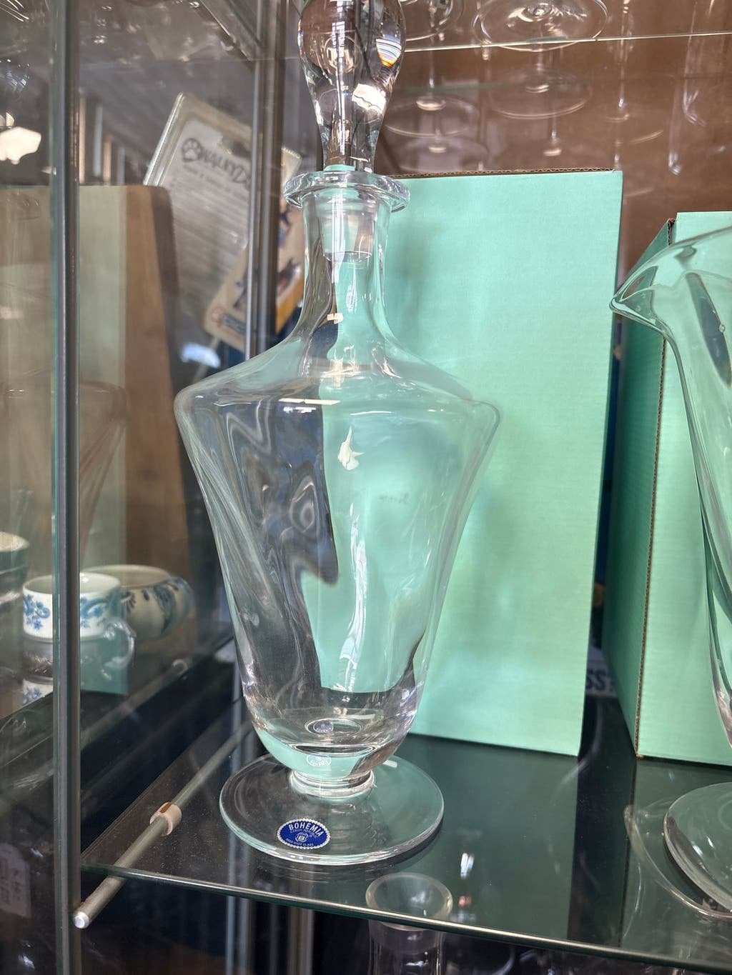 Bohemia Kristallen Karaf met Stop - Elegant Design, Antiek en Kunst, Antiek | Glas en Kristal, Ophalen of Verzenden