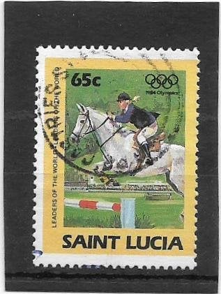 Saint Lucia 1984 Olympics 65c, Verzenden, Gestempeld, Midden-Amerika