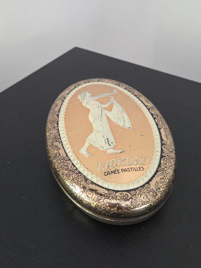 Oud blik vintage Tjoklat Amsterdam, Verzamelen, Blikken, Ophalen of Verzenden, Gebruikt, Overige